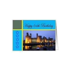  Happy 64th Birthday Caernarfon Castle Card: Toys & Games