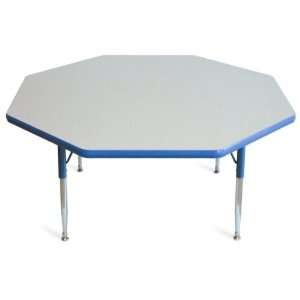   Table   Pebble Gray Top With Blue Banding Black Legs   Adjusts To 22