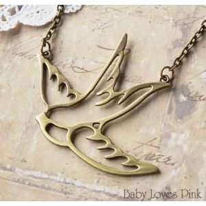 Tattoo inspired Flying Swallow Necklace 