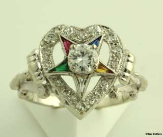   Matron .80ctw Diamond Ring   14k Gold Order of the Eastern Star  
