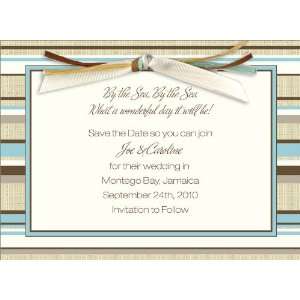  Beach Blanket Caribbean With Ribbon Party Invitations 