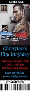 WWE Wrestling RAW Wrestlemania Ticket Party Invitations  