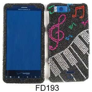   DROID X MB810 RHINESTONES MUSIC NOTES AND KEYBOARD Cell Phones