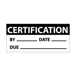  INL5   Inspection Label, Certification, Black/White, 1 X 