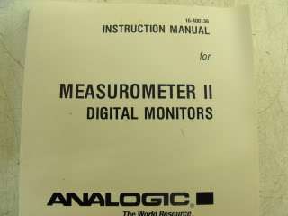 ANALOGIC MEASUROMETER II DIGITAL MONITORS M# AN25M00  