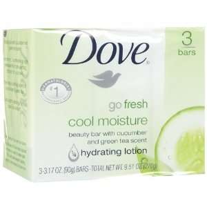  Dove Beauty Bar, Cool Moisture 3 Pack: Beauty