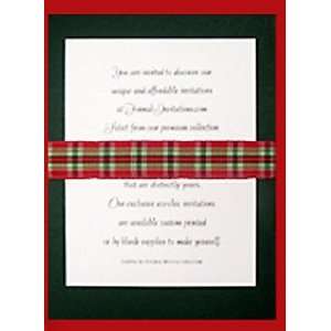   Invitations Kit Ivy Green with Red Plaid Wrap