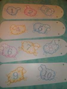 OOAK ~ONLY 1 AVAILABLE COUNTING SHEEP BABY NURSERY RHYME CEILING FAN 