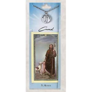  Prayer Card with Pewter Medal St. Rocco: Jewelry