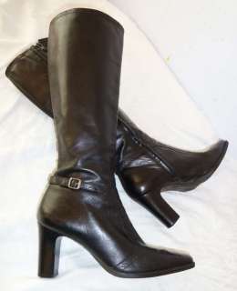 High heels Michelle D. Leather Tall boots shoes Size 9M  