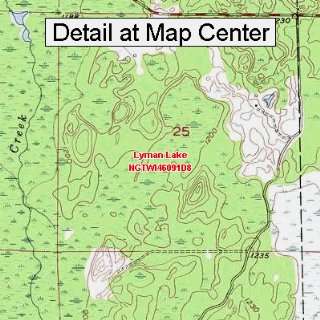   Topographic Quadrangle Map   Lyman Lake, Wisconsin (Folded/Waterproof