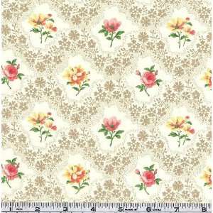  45 Wide Romantic Heart Lace Cream Fabric By The Yard 
