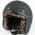 Light Brown Leopard Top & Cheek Pads Lining for Open Face Helmet Inner 