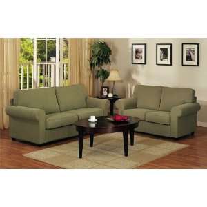 Pc microfiber fabric upholstered sofa and love seat set  
