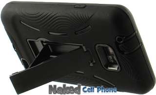 NEW BLACK RUBBER SKIN HARD CASE STAND FOR SAMSUNG GALAXY S II 4G AT&T 