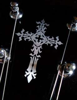 Metallic Type Gothic Cross (small) Inlay Sticler Decal  