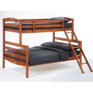  Sesame Twin / Full Bunk Bed (Cherry) (63.6H x 80.2W x 56 