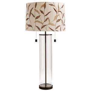   /Iron Table Lamp   White Shade with Gray Embroidery: Home & Kitchen