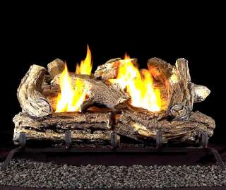Natural Gas Fireplace Log Set with REMOTE CONTROL Thermostat 30 inch 