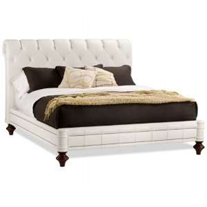 Chesterfield Bed  White W/ Nail Heads By Charles P. Rogers   Queen Bed 
