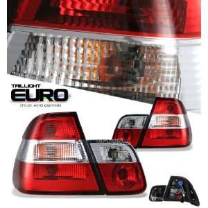  99 01 BMW E46 4 Door Tail lights   Red Clear: Automotive