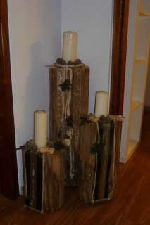 Holzbalken Eichenbalken Kerzenständer Windlicht Handarbeit Steele in 
