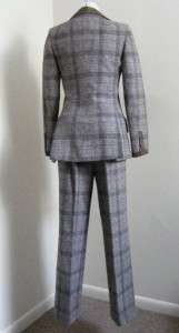   LILLI ANN Wool Plaid Leather 3 Pc Skirt Suit Slacks S Western  
