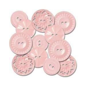    Vintage Style Sew On Buttons 12/Pkg Pink: Arts, Crafts & Sewing