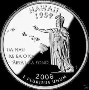 Quarter Dollar Hawai 2008 D  