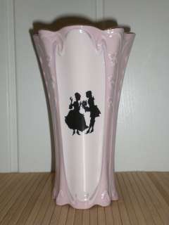 Rosa Porzellan von H&C Vase mit Scherenschnitt  
