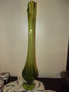   Vase, 24 High, Lovely Green Color, Fluted Bottom, Drip Top  