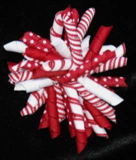 Boutique Girl Valentine Christmas ReD & White KorKer Hair Bow  