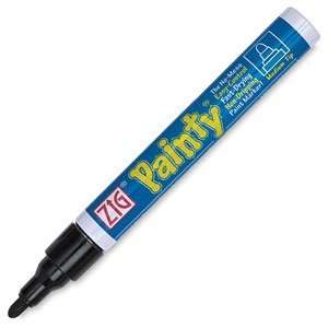 : Zig Black Painty Paint Marker Medium Bullet Tip   Opaque Waterproof 
