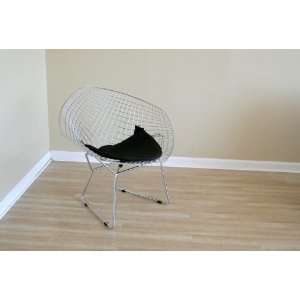 ChromeSteel/blackpad Bertoia Wire Side Chair with 