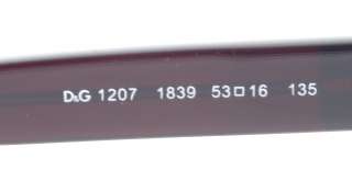 NEW DOLCE&GABBANA D&G Eyeglasses DD 1207 BROWN 1839 DD1207 AUTH  