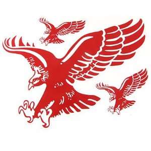 Amico Red White Flying Eagle Design 2D Window Decal Sticker Sheet for 