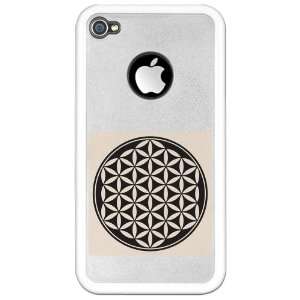 iPhone 4 or 4S Clear Case White Flower of Life Peace Symbol 