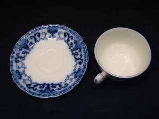 GRINDLEY DENTON BLUE FLOW TEA CUP SAUCER PLATE CHINA  