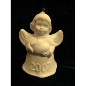  2007 Annual Dated Goebel Angel Bell Ornament   White 