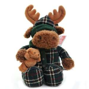  Gund Super Soft Moose holding a teddy dressed in pyjamas 