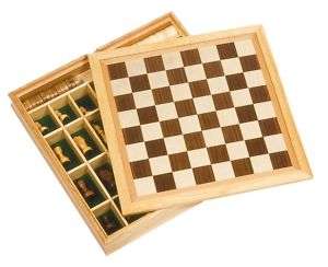 Schach, Schachspiel, Brett mit Figuren aus Holz, NEU  