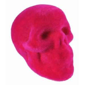  Fuzzy Hot Pink Velvet Skull Coin Bank Piggy Money