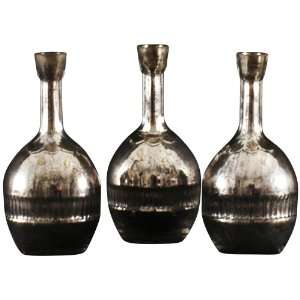    Set of Three Antique Glass Mini Flower Vases: Home & Kitchen