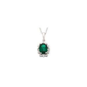  ZALES Oval Lab Created Emerald and Diamond Accent Scallop 
