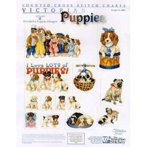  Victorian Puppies   Cross Stitch Pattern Arts, Crafts 