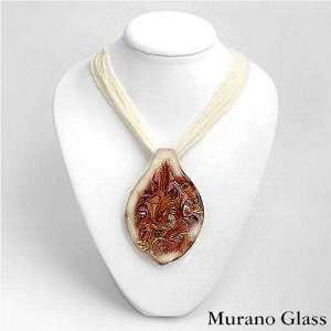  Genuine 24k Murano Artisian Glass Beaded Necklace w 