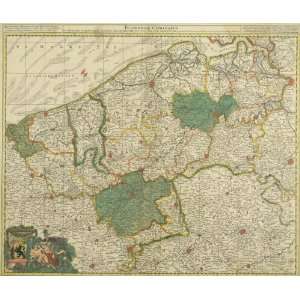  Antique Map of Europe Belgium, c. 1670