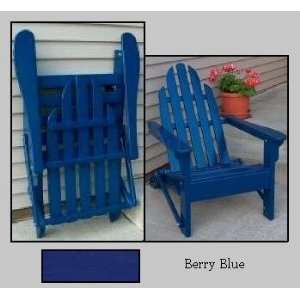   Berry Blue Folding Adirondack Chair   Berry Blue: Patio, Lawn & Garden