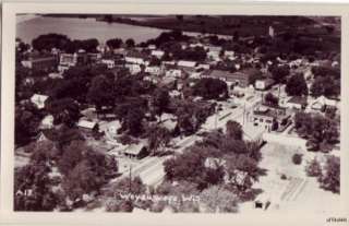 WEYAUWEGA, WI AERIAL A13 BUSINESS DISTRICT REAL PHOTO  