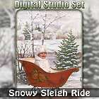   Digital Background & Photo Prop   Winter Scene   Snowy Sleigh Ride